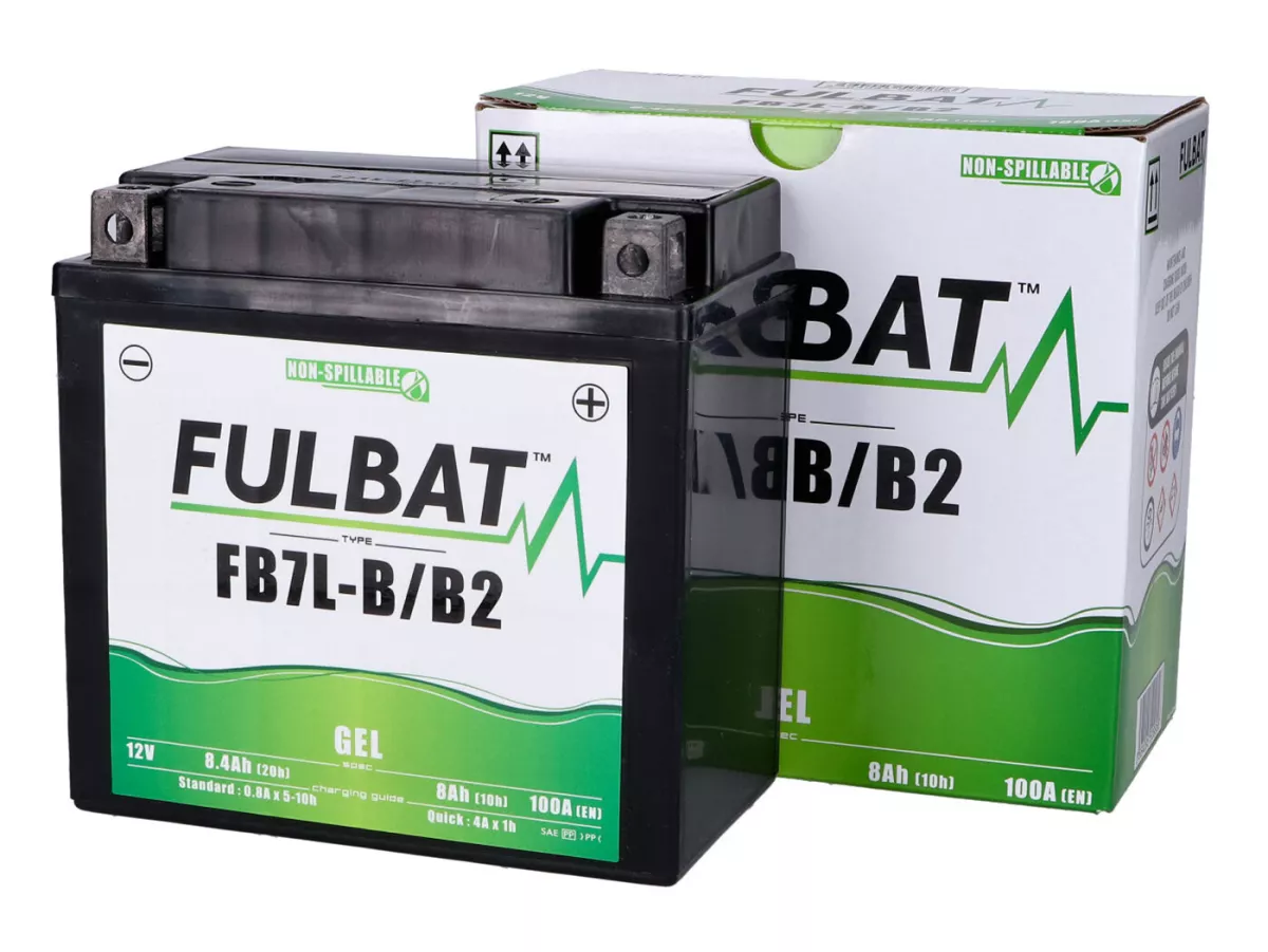 Batería (gel), sin mantenimiento -FULBAT FB7L-B/B2, 12V, 8,4Ah, 137x76x135mm