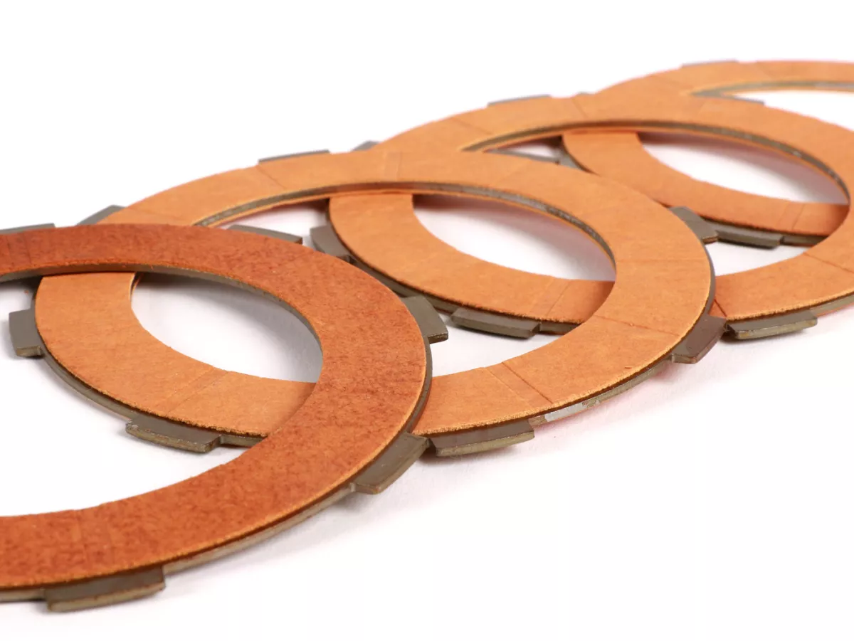 Clutch friction plates -FERODO 'Race 'High Performance Carbon' Vespa Cosa2- suitable for standard clutch basket of Vespa Cosa2/FL (1992-), PX (1995-), Superstrong, Scooter & Service, MMW, Ultrastrong - 4 plates