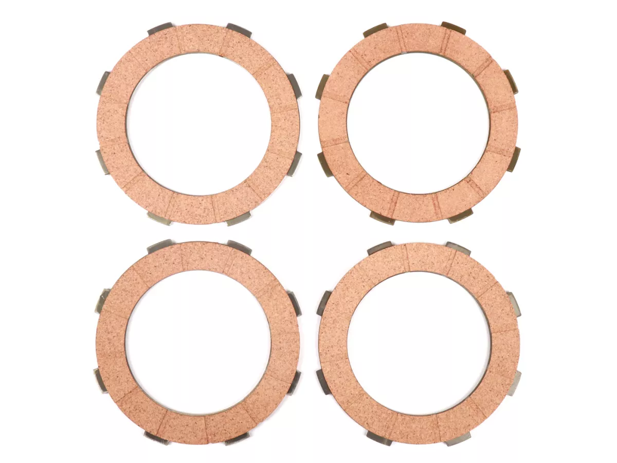 Clutch friction plate set incl. steel plates incl. 8 springs -FERODO 'Standard' Vespa Cosa2- suitable for standard clutch basket of Vespa Cosa2/FL (1992-), PX (1995-), Superstrong, Scooter & Service, MMW, Ultrastrong - 4 plates