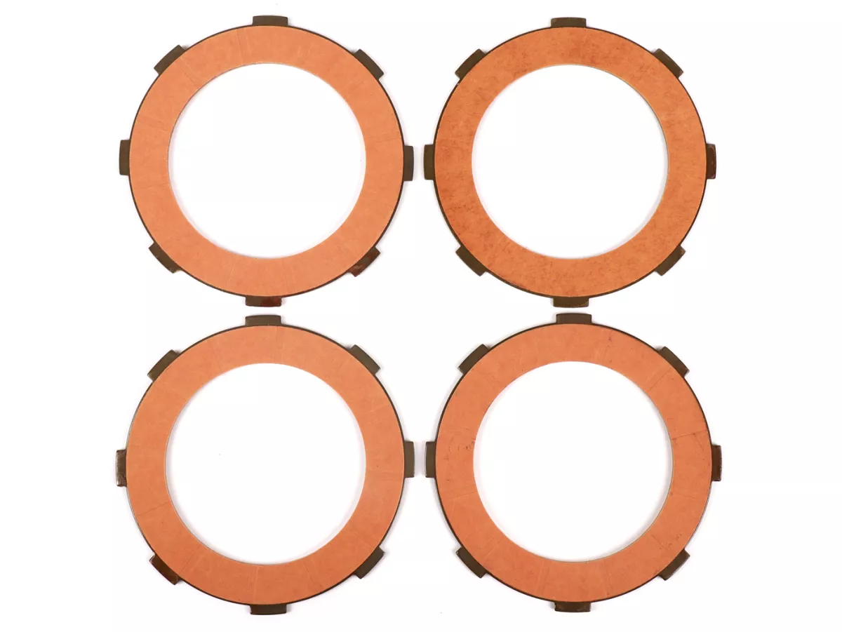 Clutch friction plate set incl. steel plates incl. 8 springs -FERODO 'Race 'High Performance Carbon' Vespa Cosa2- suitable for standard clutch basket of Vespa Cosa2/FL (1992-), PX (1995-), Superstrong, Scooter & Service, MMW, Ultrastrong - 4 plates