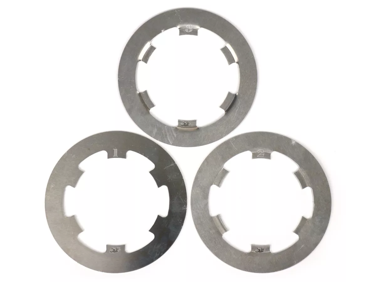 Kit disques d’embrayage garnis, disques lisses incl. -FABBRI RACING FB 36, FB 24 EVO (plaquettes en liège + disques en duralumin)- Vespa Smallframe V50, V90, SS50, SS90, PV125, ET3, PK50, PK80, PK50 S, PK80 S, PK125 S, PK50 XL, PK125 XL, ETS, PK50 HP, PK5