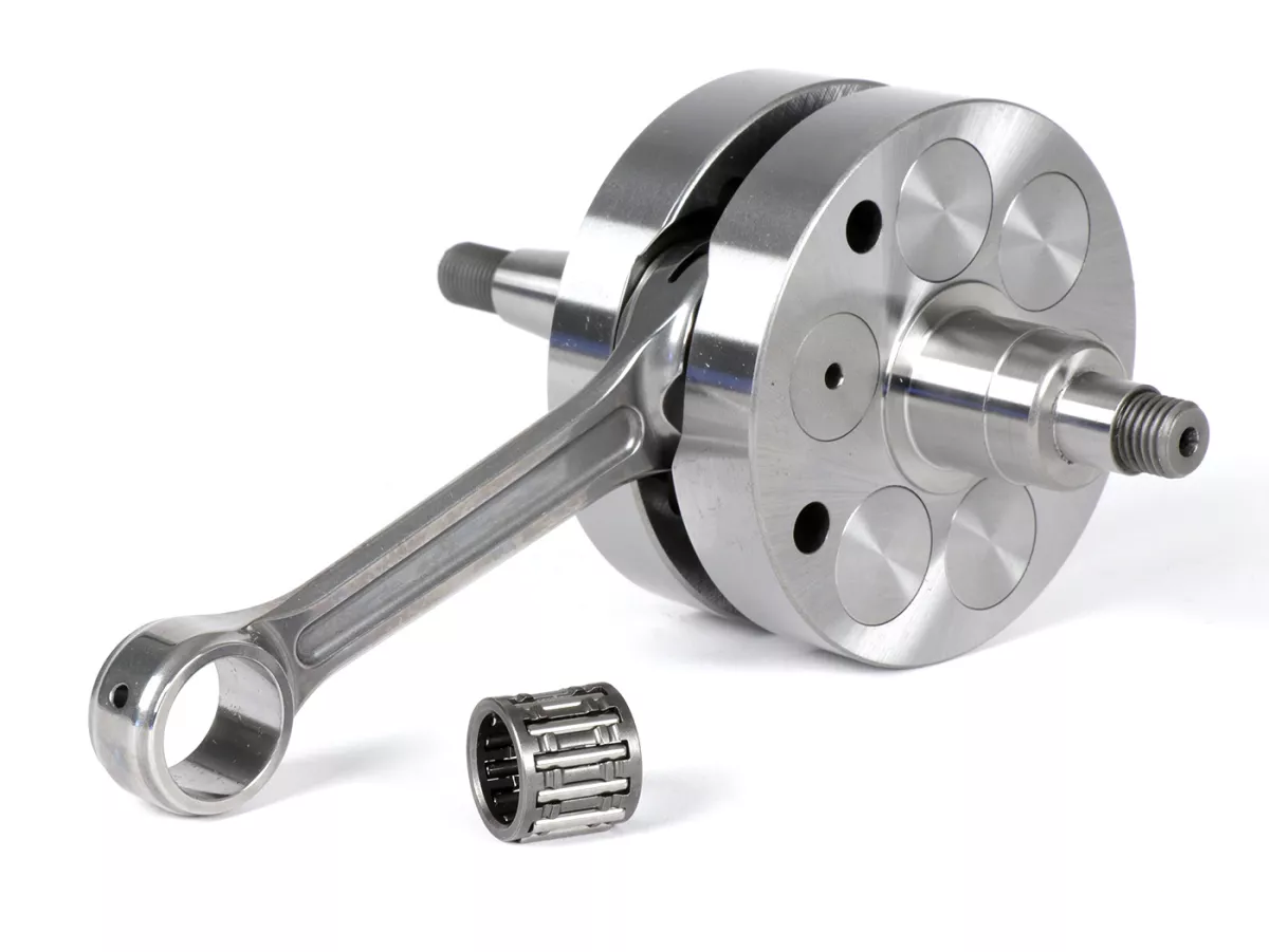 Vilebrequin -FABBRI RACING (bielle de Primatist, pour carter moteur Quattrini C1 et Pinasco) - masse pleine, course de 53mm, bielle de 105mm- (cône Ø=24mm)