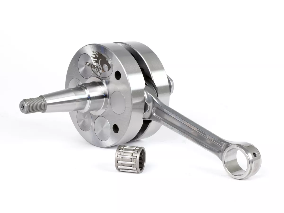 Cigüeñal -FABBRI RACING (biela primatist) M200 (para caja motor Quattrini C200, carrillos=Ø91mm) - carrillada completa 58mm carrera, 115mm biela- Vespa PK125 XL2, PK125 ETS (Ø 24mm cono)