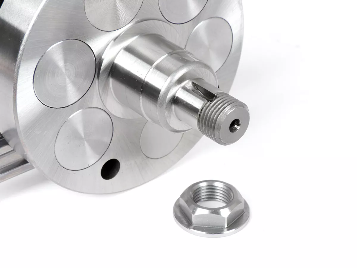 Cigüeñal -FABBRI RACING (biela primatist) M200 (para caja motor Quattrini C200, carrillos=Ø91mm) - carrillada completa 58mm carrera, 115mm biela- Vespa PK125 XL2, PK125 ETS (Ø 24mm cono)