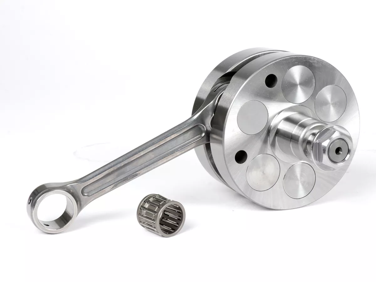 Vevaxel -FABBRI RACING (vevstake primatist) M200 (för Quattrini motorhus C200, kinder=Ø92mm) - full kind 60mm slaglängd, 120mm vevstake- Vespa PK125 XL2, PK125 ETS (Ø 24mm kon)