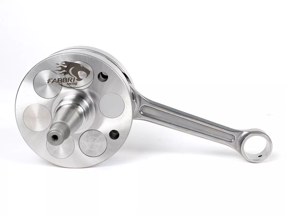 Vevaxel -FABBRI RACING (vevstake primatist) M200 (för Quattrini motorhus C200, kinder=Ø92mm) - full kind 60mm slaglängd, 120mm vevstake- Vespa PK125 XL2, PK125 ETS (Ø 24mm kon)