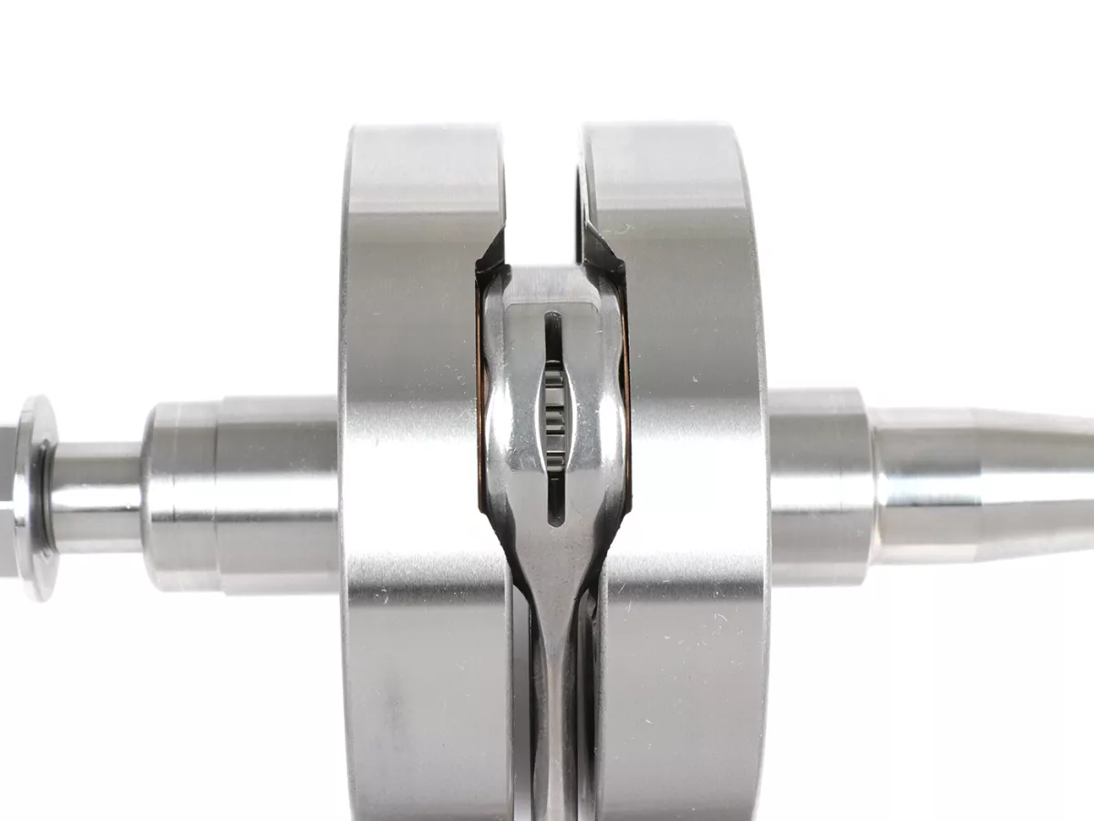 Vevaxel -FABBRI RACING (vevstake primatist) M200 (för Quattrini motorhus C200, kinder=Ø92mm) - full kind 60mm slaglängd, 120mm vevstake- Vespa PK125 XL2, PK125 ETS (Ø 24mm kon)