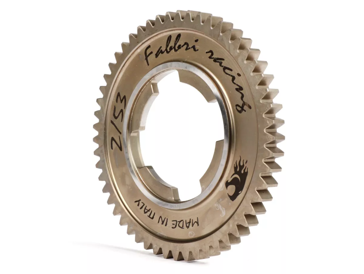 Engranaje 2 -FABBRI RACING, caja de cambios de 4 velocidades- Vespa PK S, PK XL1, PK XL2, ETS, V50 (V5A1T a partir del nº 69444), Special (V5B3T a partir del nº 94315), Elestart (V5B4T a partir del nº 1514), PV125 (VMA2T a partir del nº 150203), ET3 (VMB1