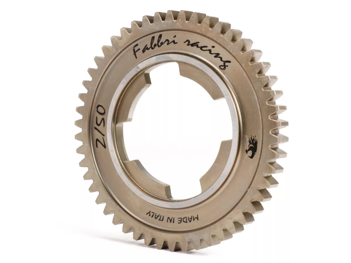 Versnelling 3 -FABBRI RACING, 4-versnellingsbak- Vespa PK S, PK XL1, PK XL2, ETS, V50 (V5A1T vanaf nr. 69444), Special (V5B3T vanaf nr. 94315), Elestart (V5B4T vanaf nr. 1514), PV125 (VMA2T vanaf nr. 150203), ET3 (VMB1T vanaf nr. 8161) - 50 tanden (std)