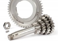 Kit arbre primaire, pignon 4ème vitesse de 47 dents -FABBRI RACING Triangular/Polygon- Vespa V50, PV125, ET3, PK50, PK80, PK125 S-XL/XL2 - 10-14-17-19 dents