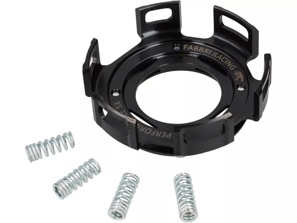 Keranjang kopling dengan kit perbaikan utama -FABBRI RACING, kinerja CNC untuk kopling 5-cakram FB5r - Vespa V50, V90, SS50, SS90, PV125, ET3, PK50, PK80, PK50 S, PK80 S, PK125 S, PK50 XL, PK125 XL, ETS, PK50 HP, PK50 SS