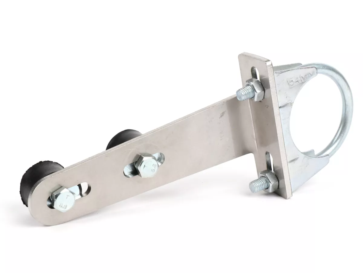 Support d'échappement -FABBRI RACING version longue (15cm)- Vespa V50, V90, PV125, ET3, PK