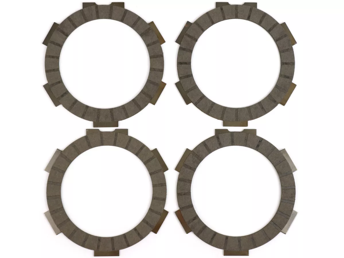 Kit disques d’embrayage garnis, disques lisses incl. -FABBRI RACING Circuit (plaquettes carbone + disques acier)- Vespa Smallframe V50, V90, SS50, SS90, PV125, ET3, PK50, PK80, PK50 S, PK80 S, PK125 S, PK50 XL, PK125 XL, ETS, PK50 HP, PK50 SS - 4 disques