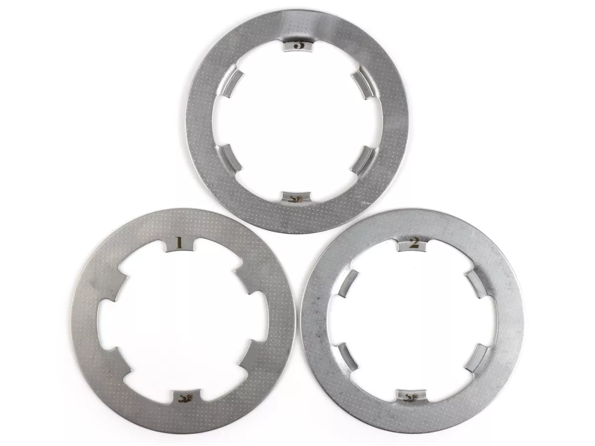 Clutch friction plate set incl. steel plates -FABBRI RACING FB24 (cork pads + steel discs)- Vespa Smallframe V50, V90, SS50, SS90, PV125, ET3, PK50, PK80, PK50 S, PK80 S, PK125 S, PK50 XL, PK125 XL, ETS, PK50 HP, PK50 SS  - 4 friction plates