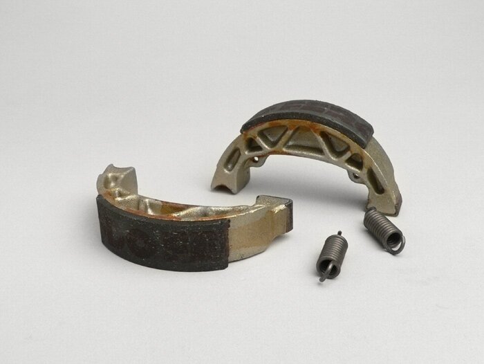 Brake shoes rear -LUCAS TRW Ø=100x20mm, without slot in the anchor pin- PIAGGIO TPH 50, NRG MC2 50, NRG 50, NTT 50, Sfera 50 RST, Sfera 80, Zip 50, GILERA Storm 50, Easy Moving 50