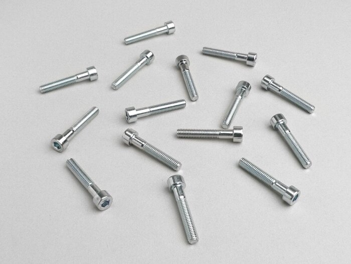 Engine screw set -TNT- Piaggio, Gilera - chrome