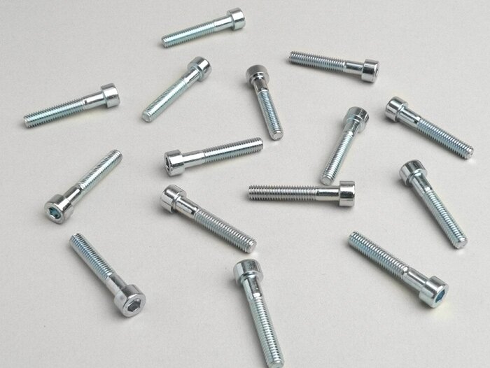 Engine screw set -TNT- Piaggio, Gilera - chrome