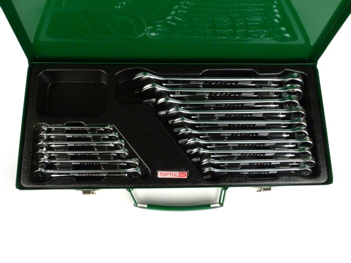 Juego de llaves -TOPTUL Hi-Performance- 6, 7, 8, 9, 10, 11, 12, 13, 14, 15, 16, 17, 18, 19, 22, 24mm - 16 piezas