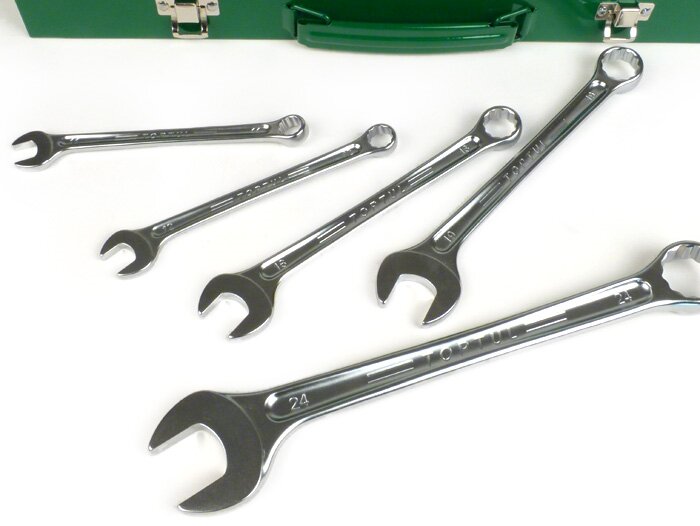 Juego de llaves -TOPTUL Hi-Performance- 6, 7, 8, 9, 10, 11, 12, 13, 14, 15, 16, 17, 18, 19, 22, 24mm - 16 piezas
