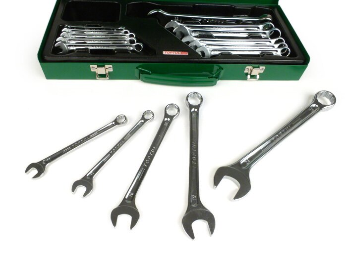 Juego de llaves -TOPTUL Hi-Performance- 6, 7, 8, 9, 10, 11, 12, 13, 14, 15, 16, 17, 18, 19, 22, 24mm - 16 piezas