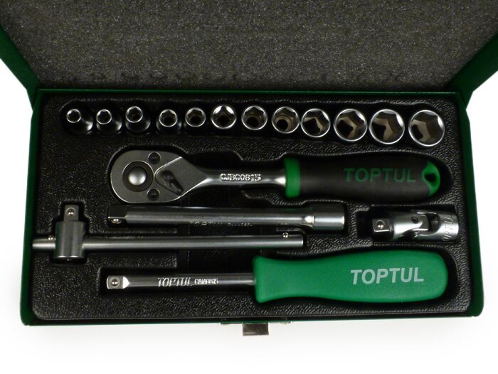 Ratchet set -TOPTUL 1/4- 4mm-13mm - 17 pcs