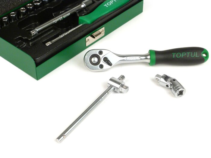 Ratchet set -TOPTUL 1/4- 4mm-13mm - 17 pcs