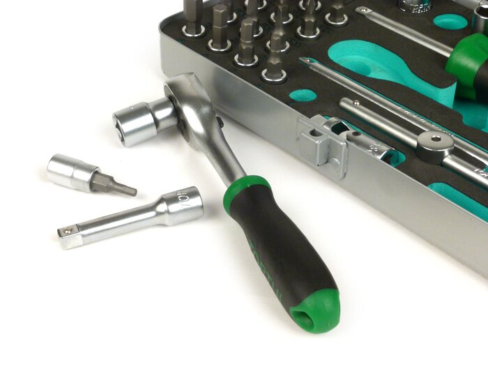 Dopsleutelset (ratelbox) -TOPTUL 1/4- 4mm-14mm + bits - 31 stuks