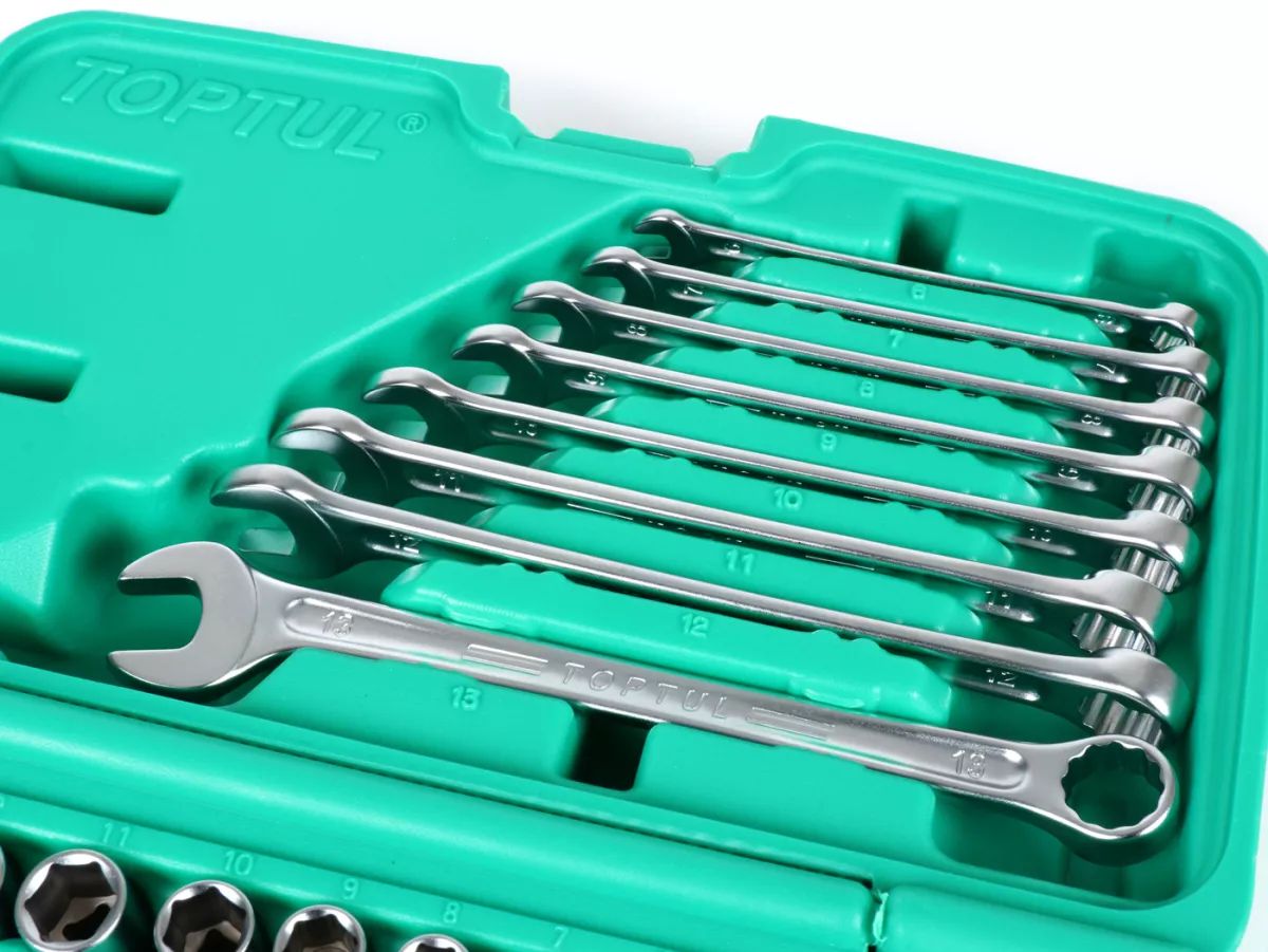 Dopsleutelset (ratelbox) -TOPTUL 1/4- 4mm-14mm + bits - 49 stuks
