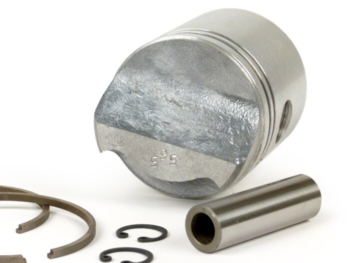 Piston -VESPA piston with deflector- Vespa 125 V1-V15,V30-V33 (1948-1953), Hoffmann Vespa 125 A/B, ACMA 125 (1951-1953), Motovespa 125N (1953-1955, engine V33M) - 57.60mm