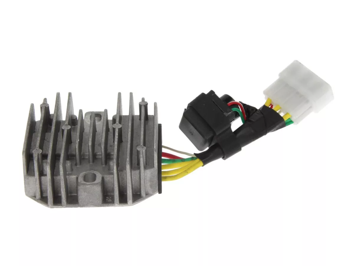 Régulateur de tension -PIAGGIO- 5 cosses 12V- Vespa Primavera 125 (ZAPMD1100), Vespa Primavera 150 (ZAPMD120), Vespa Sprint 125 (ZAPMD1101), Vespa Sprint 150 (ZAPMD1201), Vespa VX 150 (MET858E, METM858E, METM8500), Vespa VXL 125 (MET0002DA, MET0000DA), Ve