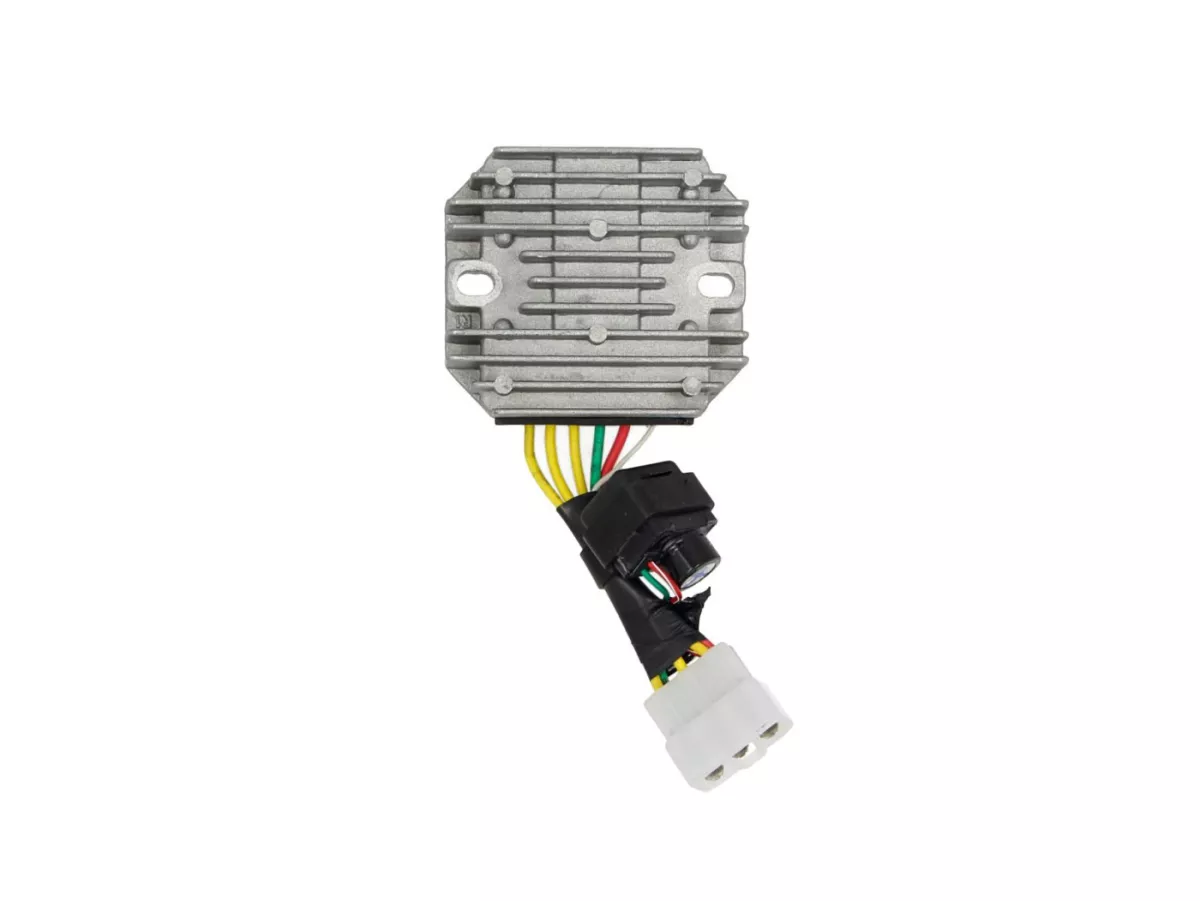 Régulateur de tension -PIAGGIO- 5 cosses 12V- Vespa Primavera 125 (ZAPMD1100), Vespa Primavera 150 (ZAPMD120), Vespa Sprint 125 (ZAPMD1101), Vespa Sprint 150 (ZAPMD1201), Vespa VX 150 (MET858E, METM858E, METM8500), Vespa VXL 125 (MET0002DA, MET0000DA), Ve