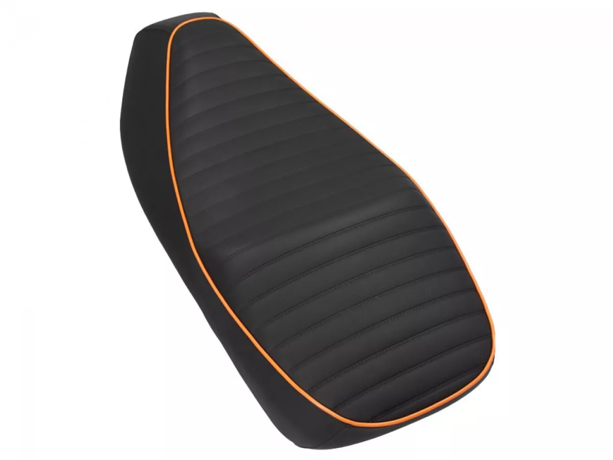 Selle noir, passepoil orange -PIAGGIO- Vespa GTS 125 (ZAPM313), Vespa GTS 250 (ZAPM451), GTS 125 i.e. Super (ZAPM453), Vespa GTS 300 i.e. Super (ZAPM452) - (-2014)