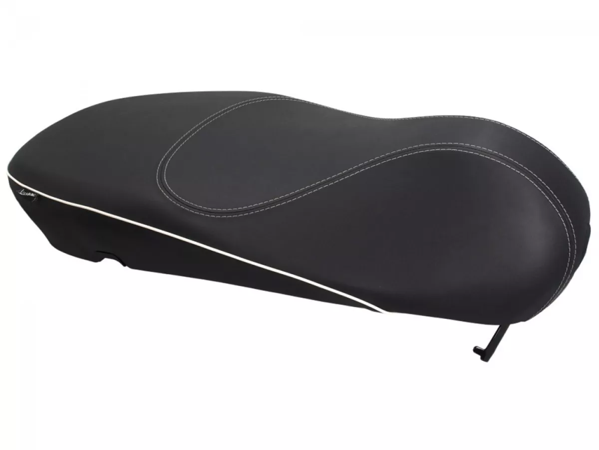 Seat -PIAGGIO- Vespa Sprint 50 - black/white stitches