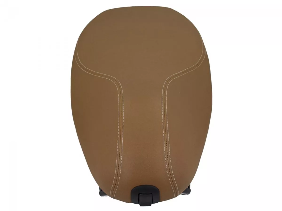 Seat -PIAGGIO, dual seat, brown- Vespa Primavera 125 (ZAPMA1100, ZAPMA1101, ZAPMD1100), Vespa Primavera 150 (ZAPMA1200, ZAPMA1201, ZAPMD120), Vespa Primavera 50 (ZAPCA0200)