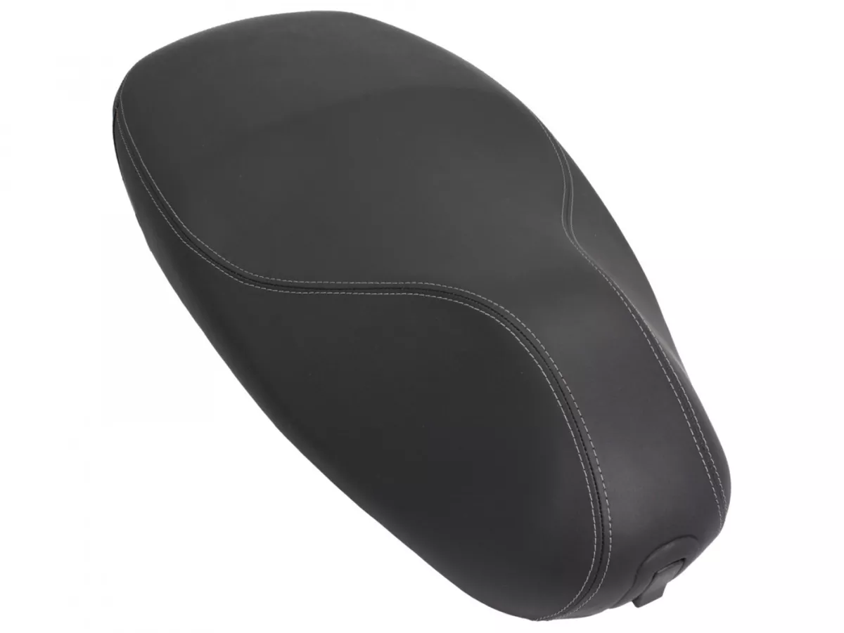 Selle -PIAGGIO, double, noir-. Vespa Primavera 125 (ZAPMA1100, ZAPMA1101, ZAPMD1100), Vespa Primavera 150 (ZAPMA1200, ZAPMA1201, ZAPMD120), Vespa Primavera 50 (ZAPCA0200)