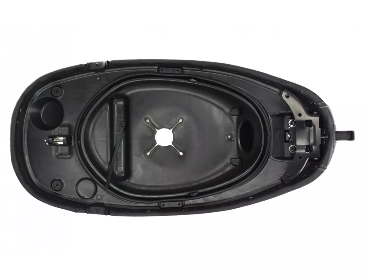 Selle -PIAGGIO, double, noir-. Vespa Primavera 125 (ZAPMA1100, ZAPMA1101, ZAPMD1100), Vespa Primavera 150 (ZAPMA1200, ZAPMA1201, ZAPMD120), Vespa Primavera 50 (ZAPCA0200)