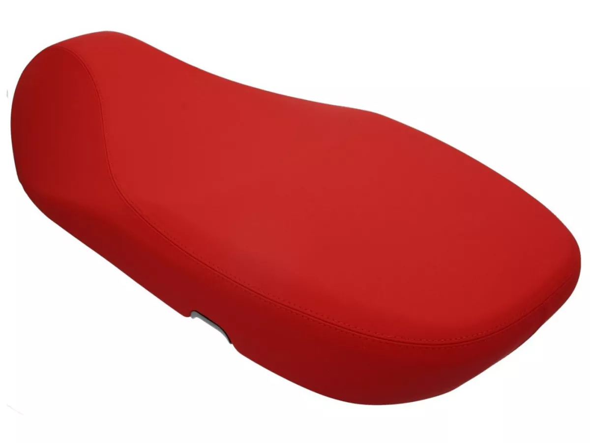 Seat -PIAGGIO, dual seat, red- Vespa Primavera 125 (ZAPMA1100, ZAPMA1101, ZAPMD1100), Vespa Primavera 150 (ZAPMA1200, ZAPMA1201, ZAPMD120), Vespa Primavera 50 (ZAPCA0200)