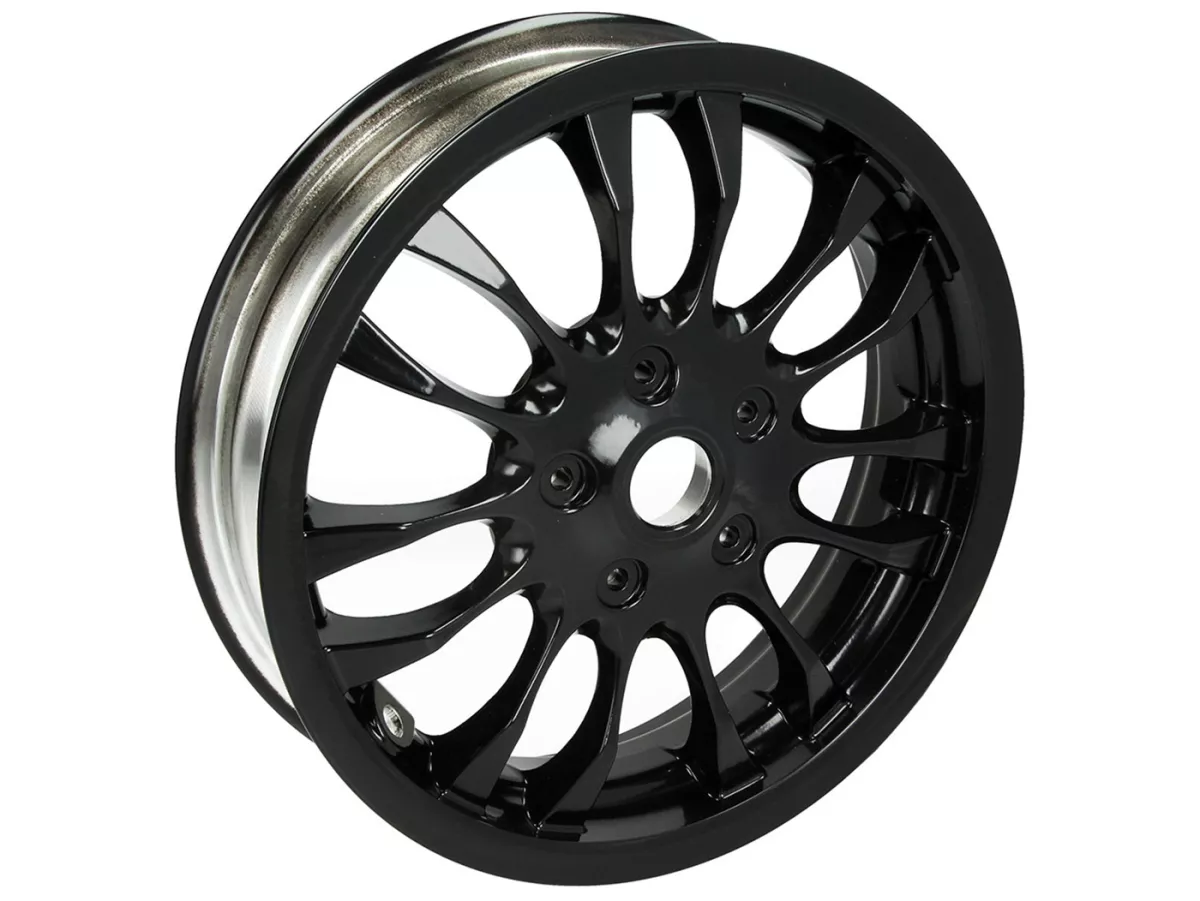 Framfälg, svart -PIAGGIO 3.00-12 tum - 14 ekrar- Vespa Sprint 125 (ZAPMA1300, ZAPMA1301, ZAPMD1101), Vespa Sprint 150 (ZAPMA1400, ZAPMA1401, ZAPMD1201), Vespa Sprint 50 (ZAPC53201, ZAPC536B, ZAPCA0101, ZAPCA0103, ZAPCA0201, ZAPCA0203, ZAPCA06B, Z