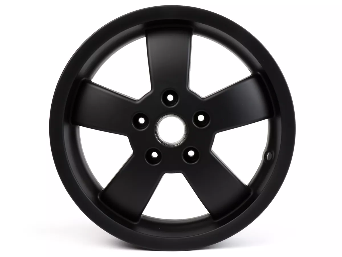 Pelek -PIAGGIO GTS125/300 Super Sport, HPE, Supertech, Notte - hitam matt, (3.00x12) - 5 jari-jari - cocok untuk Vespa GT, GTL, GTS, GTV, HPE 125-300cc - depan (semua tahun) dan belakang (2014-2016)