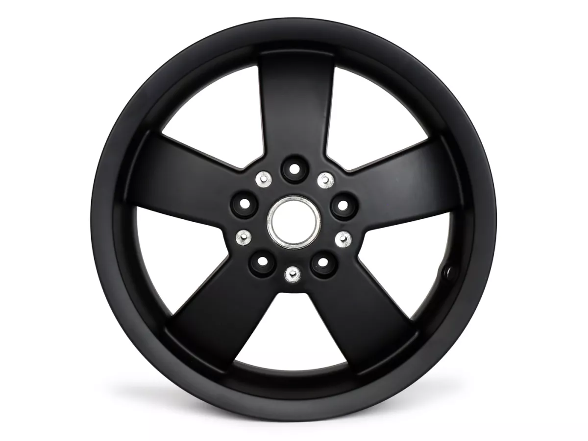 Fälg -PIAGGIO GTS125/300 Super Sport, HPE, Supertech, Notte - svart matt, (3.00x12) - 5 ekrar - passar Vespa GTS, HPE 125/300cc - bak (2017-, ABS-tonhjul fastskruvat på fälg)