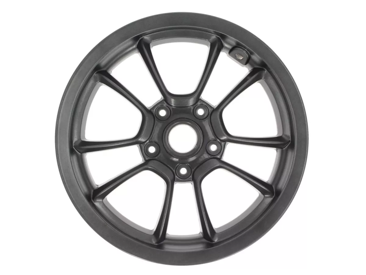 Wheel rim, front, anthracite -PIAGGIO 3.00-12 inch - 10 spokes-  Vespa Primavera 125 (ZAPMA1100, ZAPMA1101, ZAPMD1100), Vespa Primavera 150 (ZAPMA1200, ZAPMA1201, ZAPMD120), Vespa Primavera 50 (ZAPCA0100, ZAPCA0102, ZAPCA0200, ZAPCA0202, ZAPCD010, ZAPCD02