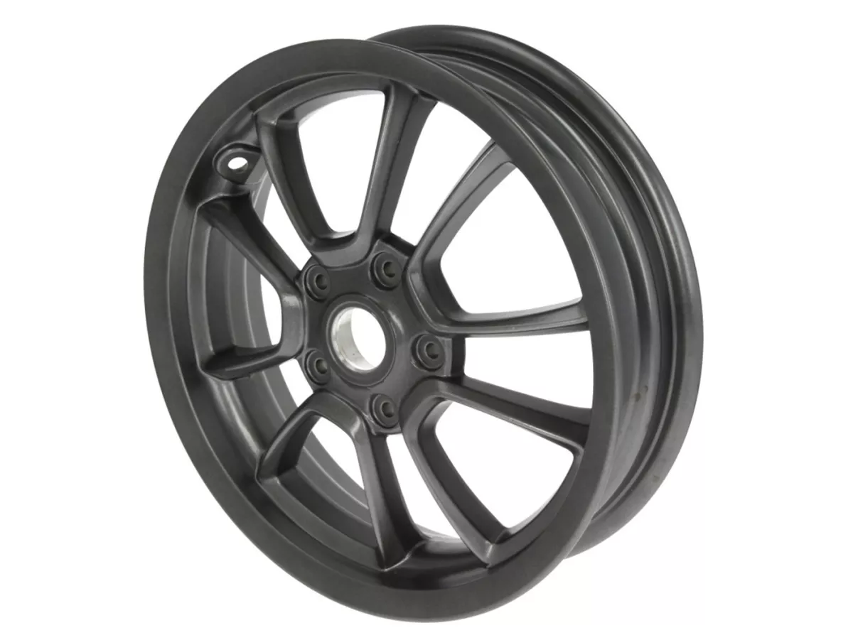 Wheel rim, front, anthracite -PIAGGIO 3.00-12 inch - 10 spokes-  Vespa Primavera 125 (ZAPMA1100, ZAPMA1101, ZAPMD1100), Vespa Primavera 150 (ZAPMA1200, ZAPMA1201, ZAPMD120), Vespa Primavera 50 (ZAPCA0100, ZAPCA0102, ZAPCA0200, ZAPCA0202, ZAPCD010, ZAPCD02