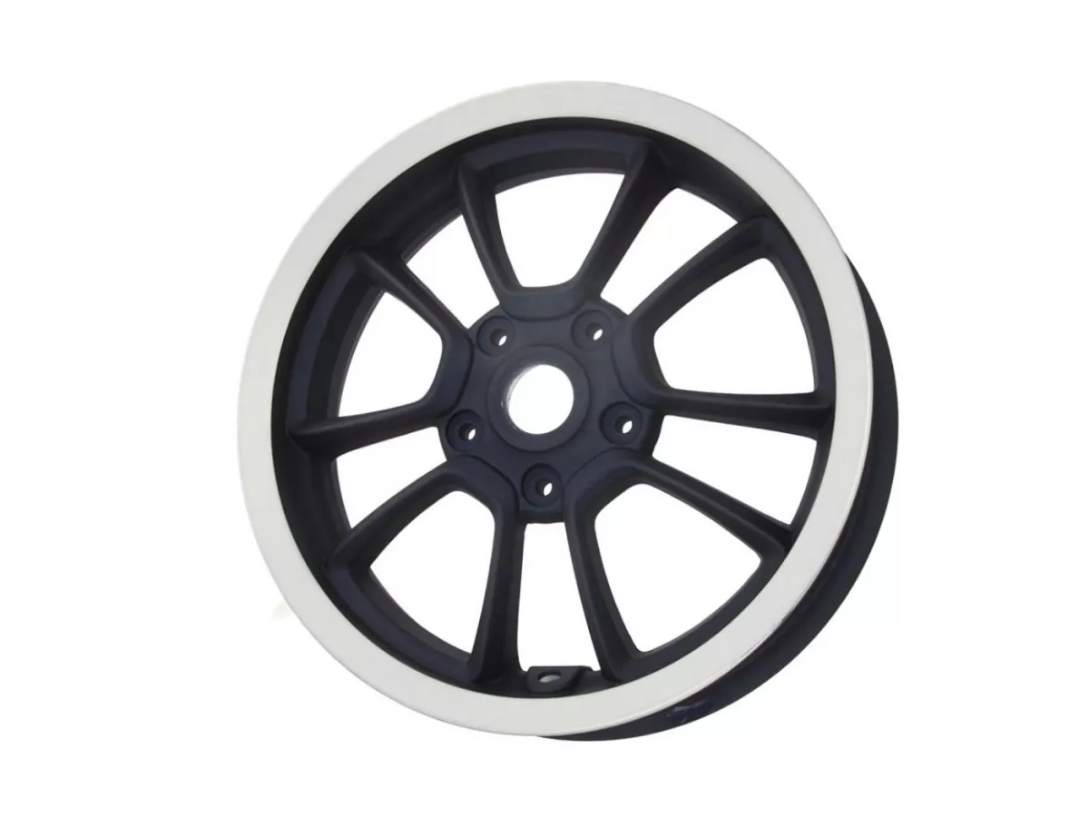 Pelek depan, pelek biru perak -PIAGGIO 3.00-12 inci - 10 jari-jari - Vespa Primavera 125 (ZAPMA1100, ZAPMA1101, ZAPMD1100), Vespa Primavera 150 (ZAPMA1200, ZAPMA1201, ZAPMD120), Vespa Primavera 50 (ZAPCA0100, ZAPCA0102, ZAPCA0200, ZAPCA0202, ZAPCD010, Z