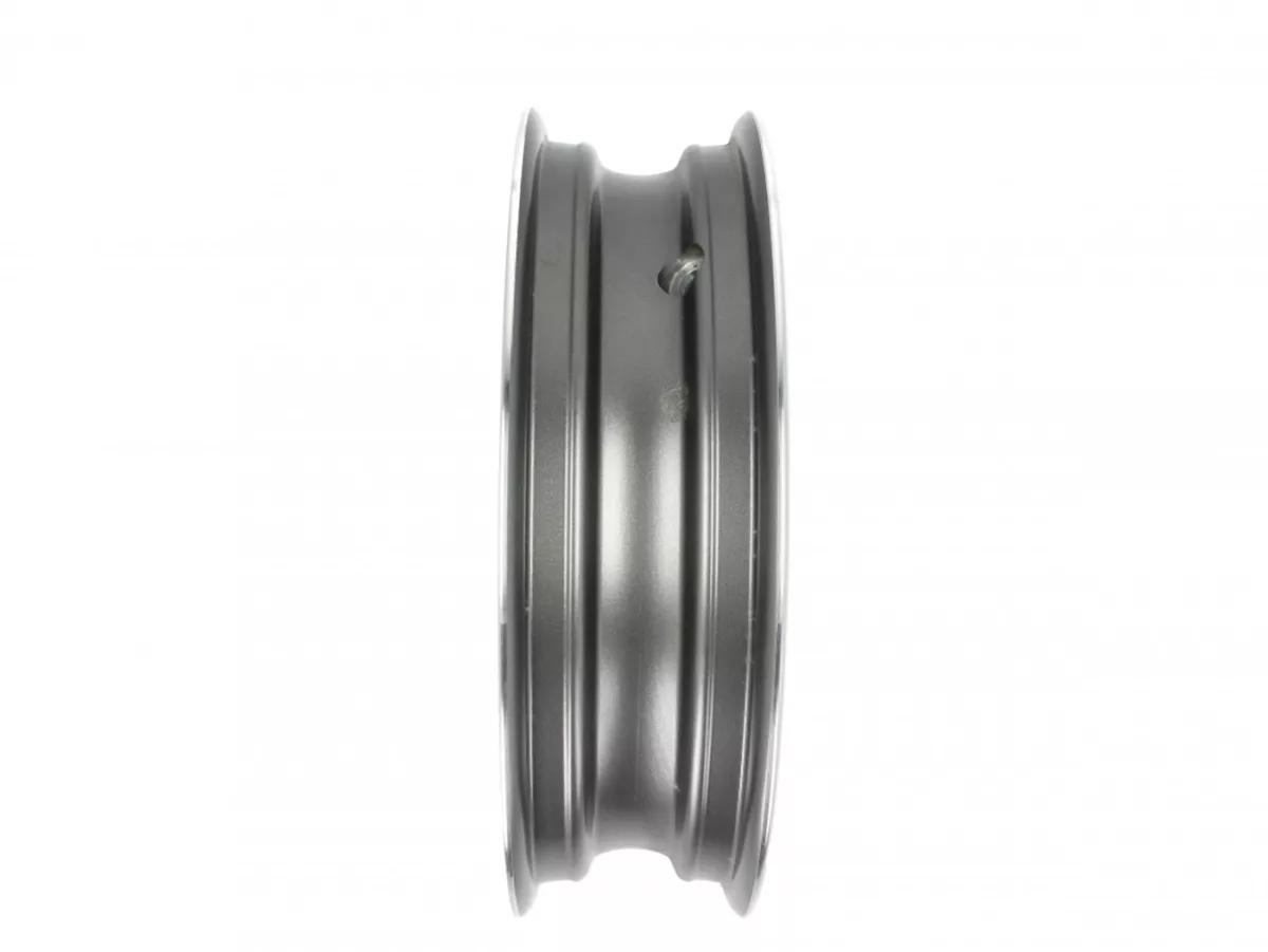 Wheel rim, rear, anthracite silver edge -PIAGGIO 3.00-12 inch, Ø brake drum = 110mm - 10 spokes-  Vespa Primavera 50 (ZAPCA0100, ZAPCA0102, ZAPCA0200, ZAPCA0202, ZAPCD010, ZAPCD020)