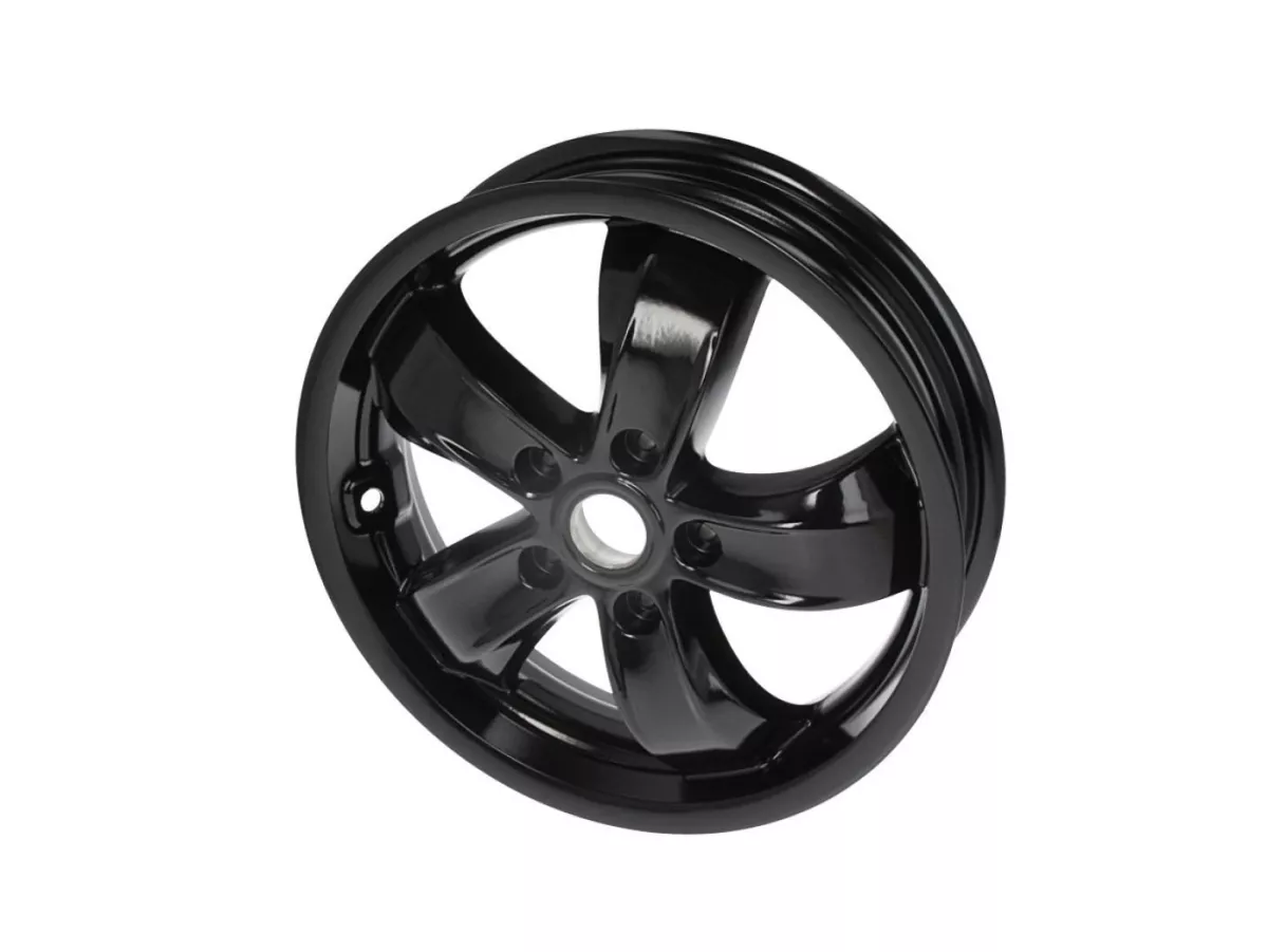 Roda -PIAGGIO, GTS V2021- GTS125/300 Super Sport, HPE, Supertech, Notte - hitam mengkilap, (3.00x12) - 5 jari-jari - cocok untuk Vespa GTS, HPE 125/300cc - depan