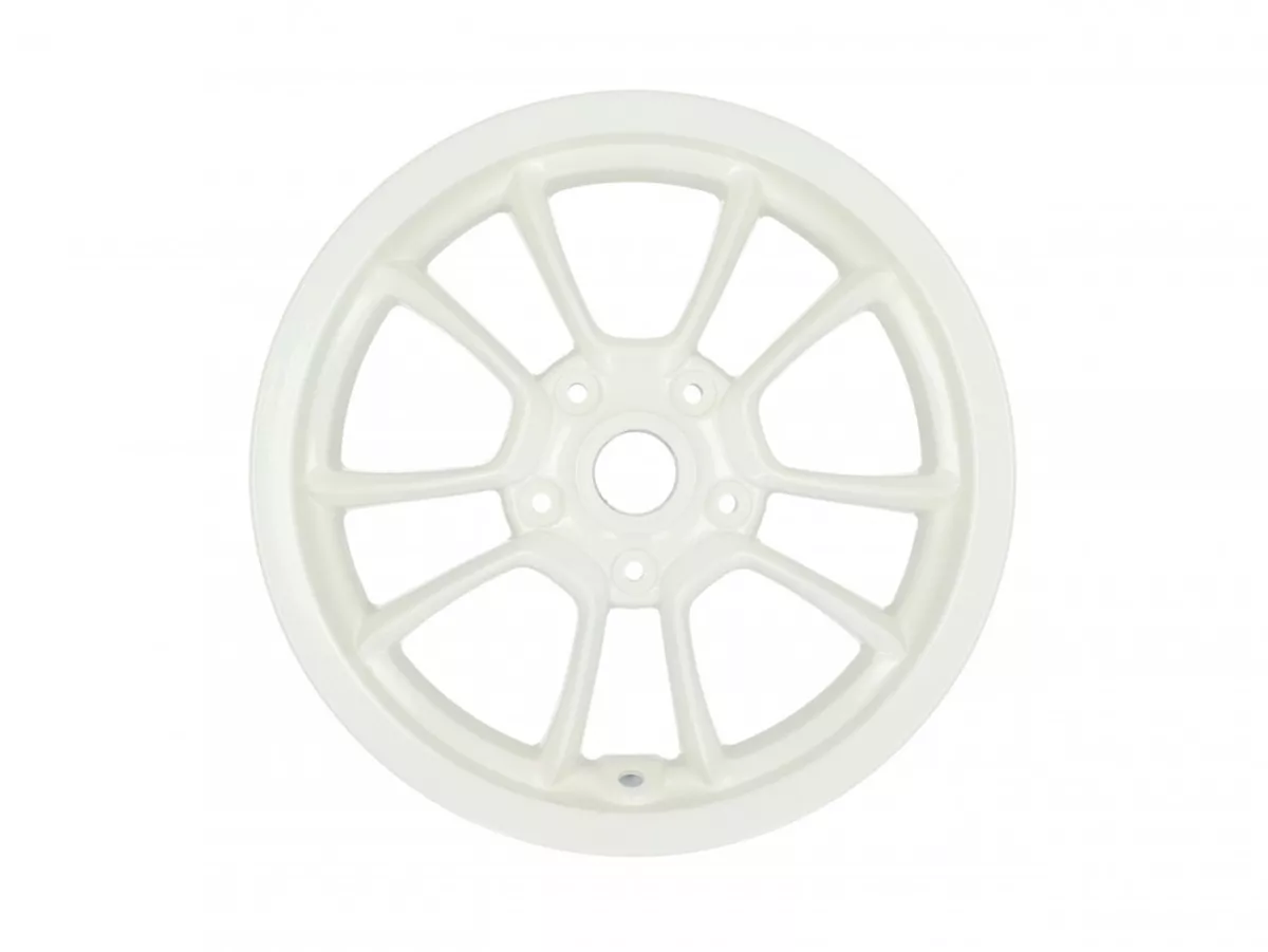 Framfälg, vit -PIAGGIO 3.00-12 tum - 10 ekrar- Vespa Primavera 125 (ZAPMA1100, ZAPMA1101, ZAPMD1100), Vespa Primavera 150 (ZAPMA1200, ZAPMA1201, ZAPMD120), Vespa Primavera 50 (ZAPCA0100, ZAPCA0102, ZAPCA0200, ZAPCA0202, ZAPCD010, ZAPCD020)