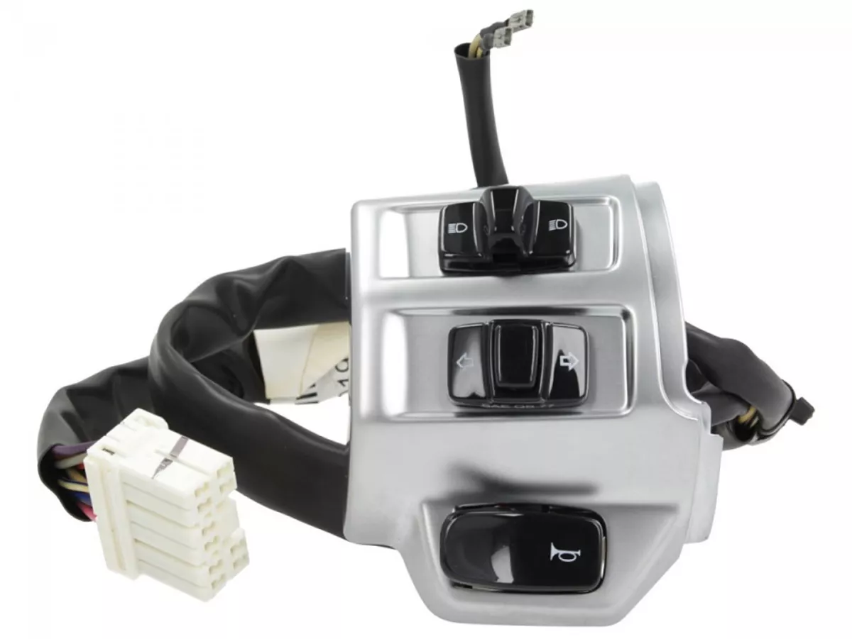 Switch unit, matt chrome, left -PIAGGIO- Vespa Primavera 50, Sprint 50