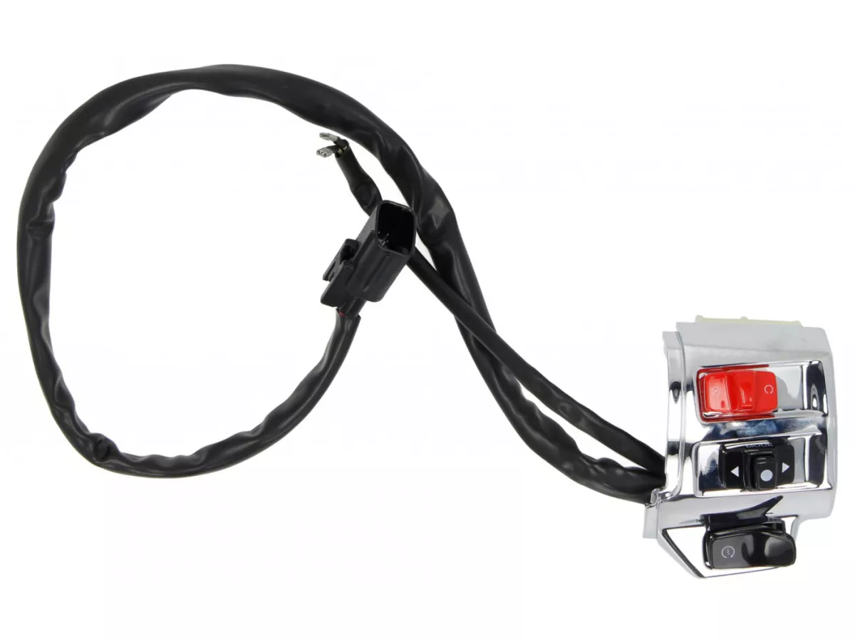 Schakeleenheid, chroom, rechts -PIAGGIO- Vespa Primavera 125 (ZAPMA1100, ZAPMA1101, ZAPMD1100), Vespa Primavera 150 (ZAPMA1200, ZAPMA1201, ZAPMD120), Vespa Sprint 125 (ZAPMA1300, ZAPMA1301, ZAPMD1101), Vespa Sprint 150 (ZAPMA1400, ZAPMA1401, ZAPMD1201)