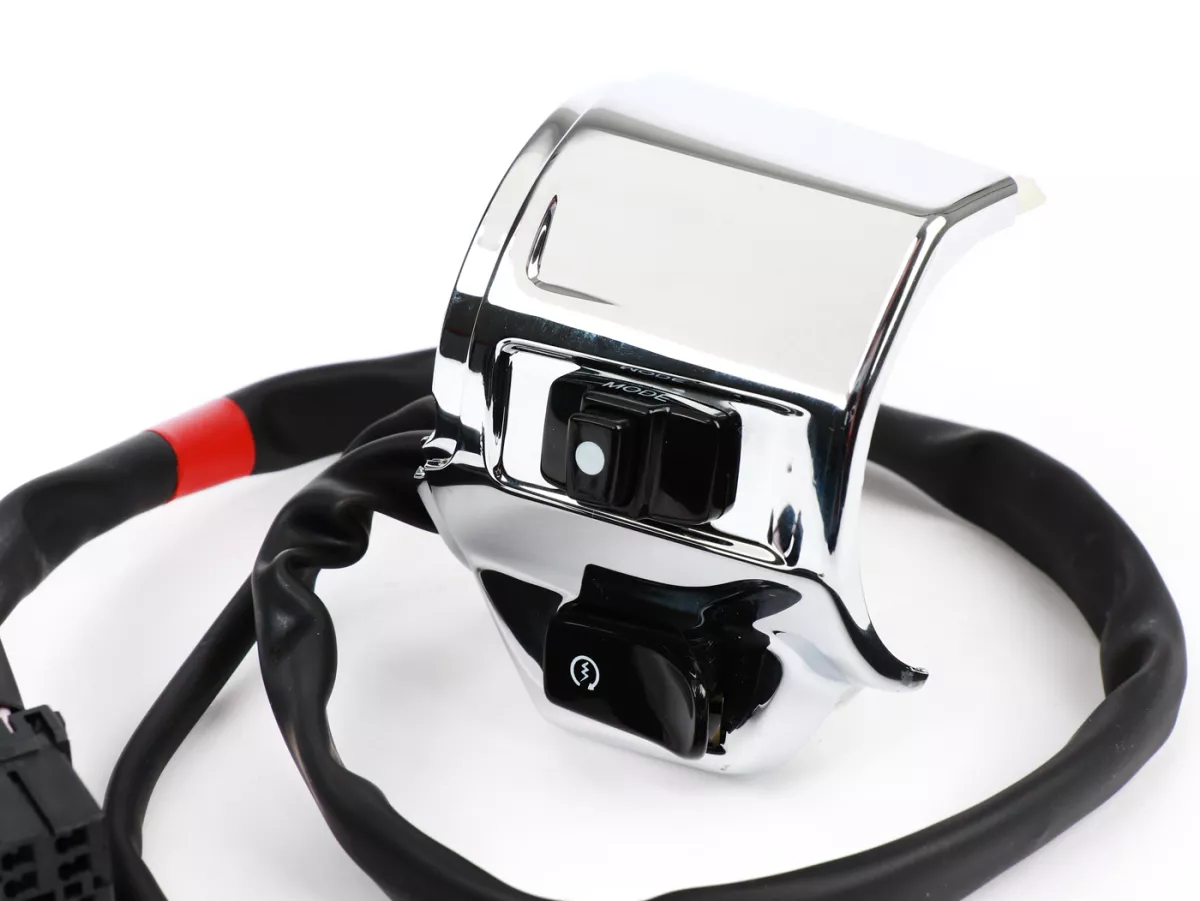 Switch unit, chrome, right -PIAGGIO- Vespa Primavera 50 (ZAPC53100, ZAPC53200, ZAPC53300, ZAPC53302, ZAPCA0100, ZAPCA0102, ZAPCA0200), Vespa Sprint 50 (ZAPC53101, ZAPC53201, ZAPC53301, ZAPC53303, ZAPCA0101, ZAPCA0103, ZAPCA0201)