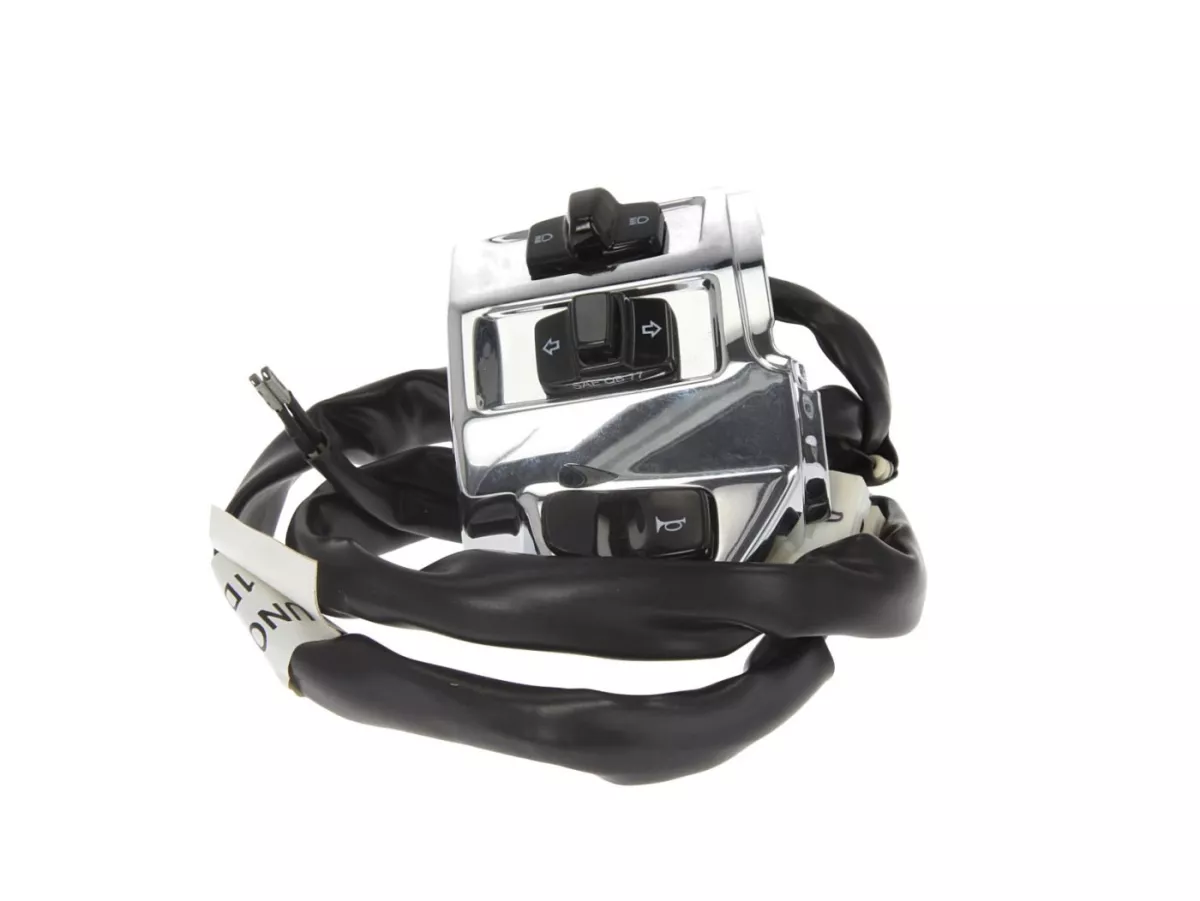 Unidad de interruptores, cromada, izquierda -PIAGGIO- Vespa Primavera 125 (ZAPMA1100, ZAPMA1101, ZAPMD1100), Vespa Primavera 150 (ZAPMA1200, ZAPMA1201, ZAPMD120), Vespa Sprint 125 (ZAPMA1300, ZAPMA1301, ZAPMD1101), Vespa Sprint 150 (ZAPMA1400, ZAPMA1401, 